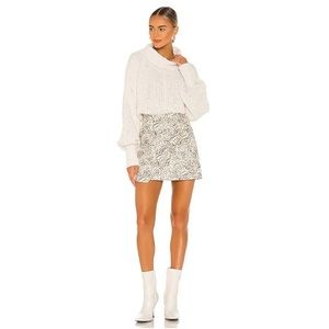 Free People Printed Faux Wrap Skirt In Cream Size 6 from REVOLVE